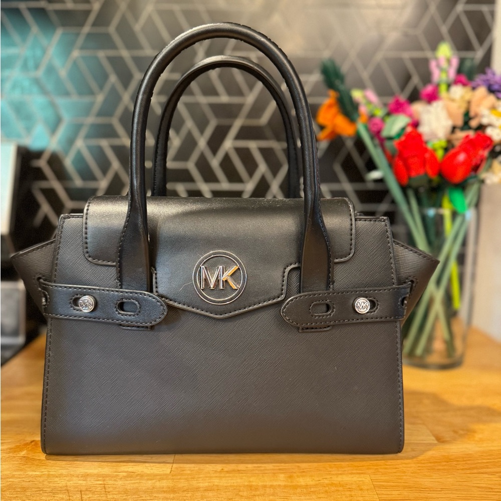 Michael Kors Black Satchel with Silver Hardware